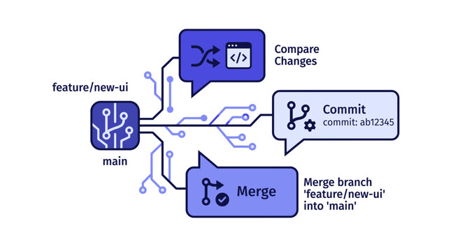 Git Branching Workflow: Compare, Commit, Merge
