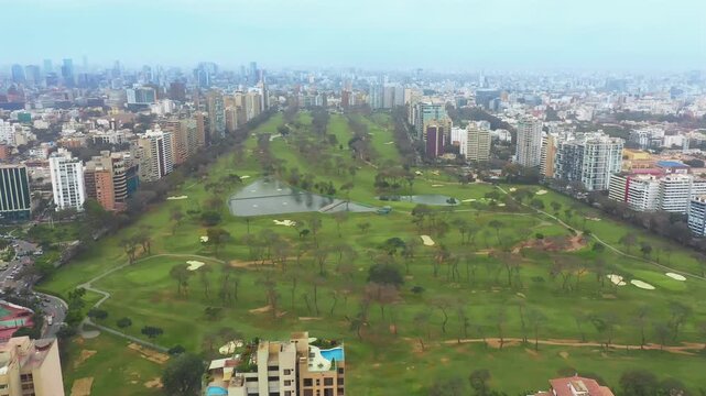 Lush Green Expanse of a Golf Club Course in Lima, Peru