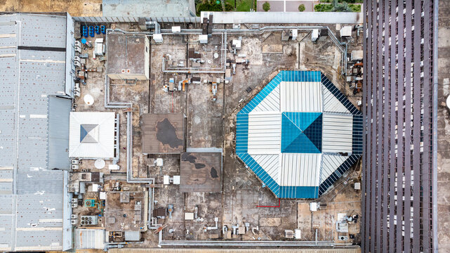Aerial view of the buildings in the Southern Commercial District and government buildings in downtown Bras&iacute;lia, Brazil, 2025