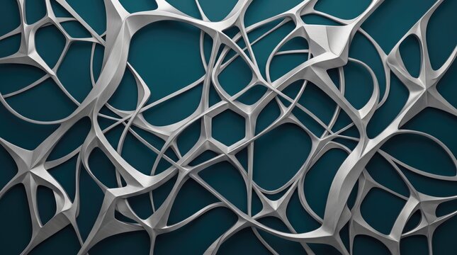 3  AI Abstract background Abstract geometric network with green and gray tones
