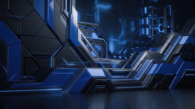 3  AI Abstract background Modern futuristic cyberpunk cityscape with neon lights and dark alleys