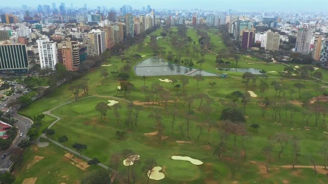 Lush Green Expanse of a Golf Club Course in Lima, Peru