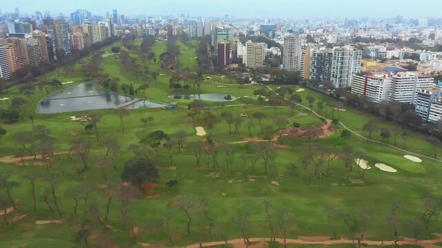 Lush Green Expanse of a Golf Club Course in Lima, Peru