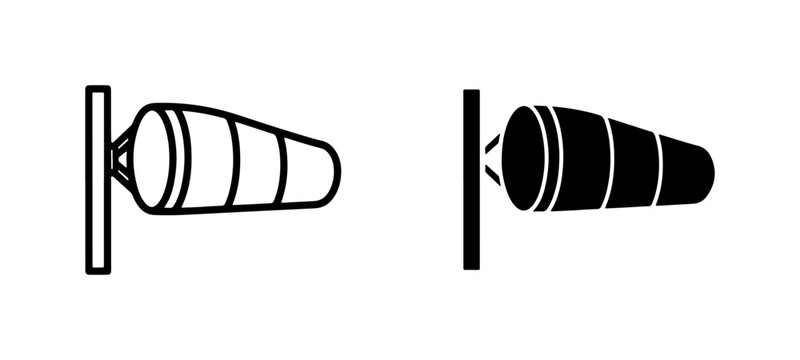 Wind Sock Icons, Airflow Indicator, Weather Measurement, Wind Direction Symbol, Wind Sock Vector