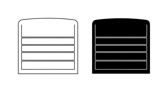 Ventilation Grille Icons, HVAC System Components, Air Vent Symbols, Black and White Vector Graphics