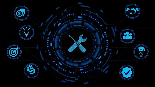 Cyber security concept. Shield With gear icon on digital data background. Cyber data security or information privacy idea. Blue abstract hi speed internet technology. Big data flow analysis animated.