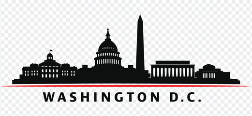 Washington dc skyline silhouette vector illustration © MstSabina