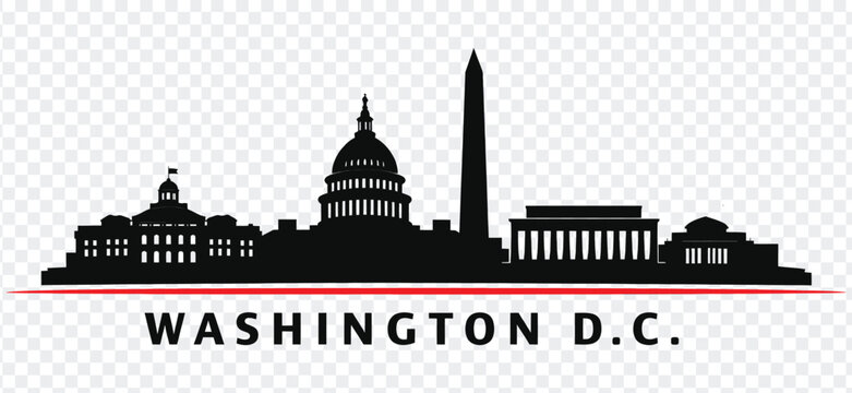 Washington dc skyline silhouette vector illustration