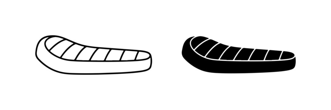 Sneaker Icon Set, Casual Footwear Vector Graphics, Sport Shoe Outline and Silhouette