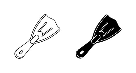 Diving Fins, Scuba Gear Icons, Snorkeling Equipment, Water Sports Accessories, Vector Set © Mehnaj