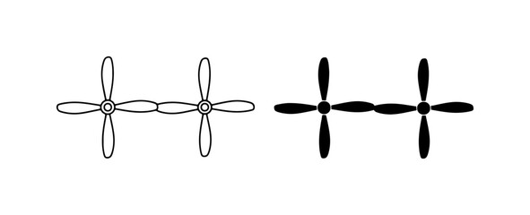 Propeller Icons, Airscrew Symbols, Vector Graphics for Aviation and Technology Concepts © Mehnaj