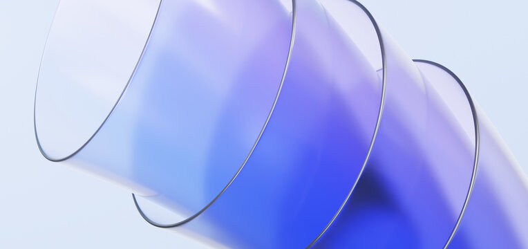 Gradient glass circle futuristic abstract background. creative holographic technology design material premium minimal clean bright material wallpaper cover banner concept. 3d render