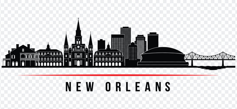 New orleans city skyline silhouette vector illustration
