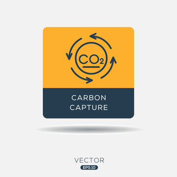 Carbon Capture and Storage Technology Icon, vector illustration.