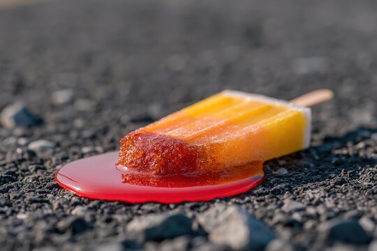 Melting Ice Lolly on Gravel Pathway