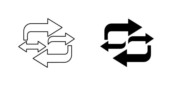 Recycle Arrows, Exchange Symbols, Circular Flow Icons, Data Transfer Graphics