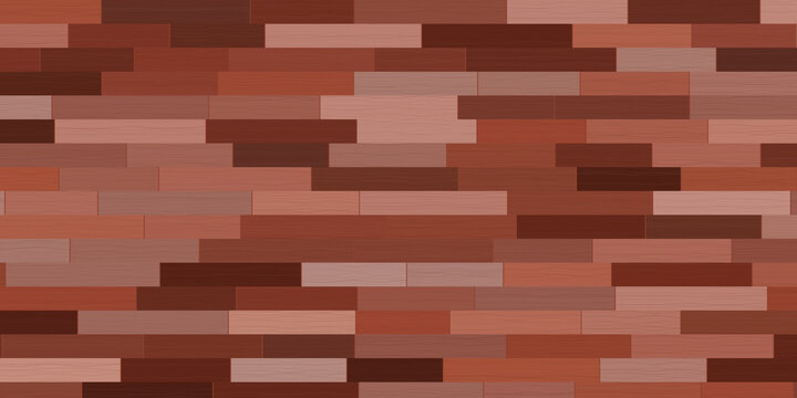 Red brown brick wall pattern background with horizontal wood planks.