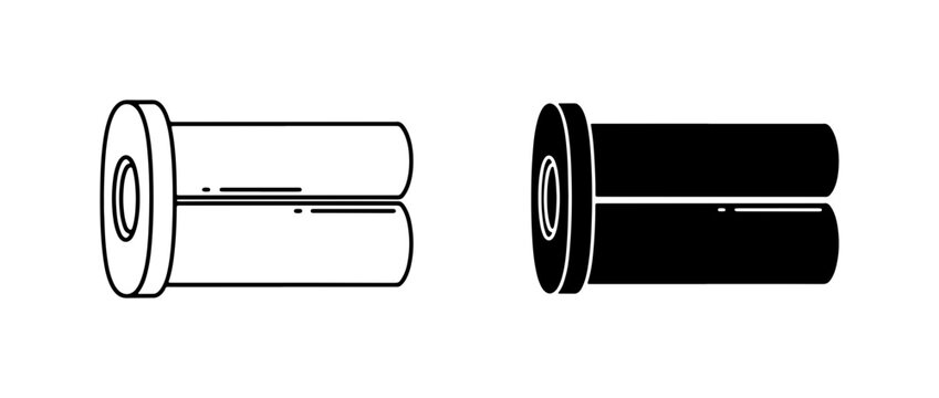 Two simple vector icons of a wall anchor, one outline, one solid black