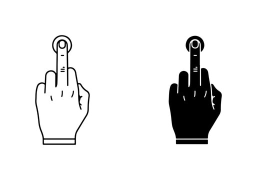 Middle Finger Gesture Vector Icons, Offensive Hand Symbol, Rude Sign, Profanity Icon, Vector Art