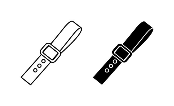 Simple Belt Buckle Vector Icons, Classic Leather Strap Accessory, Minimalist Fashion Element