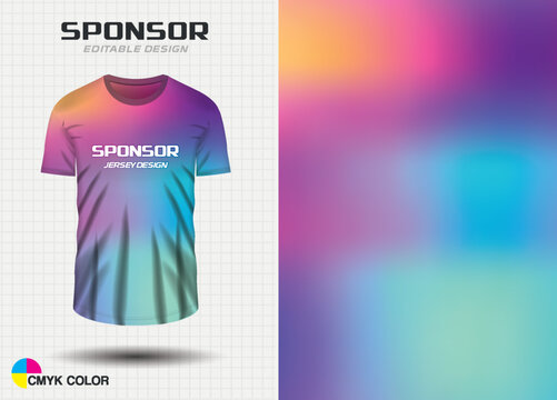 Abstract colorful gradient tshirt jersey design template