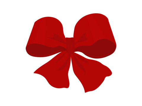Red bow isolated on white vector