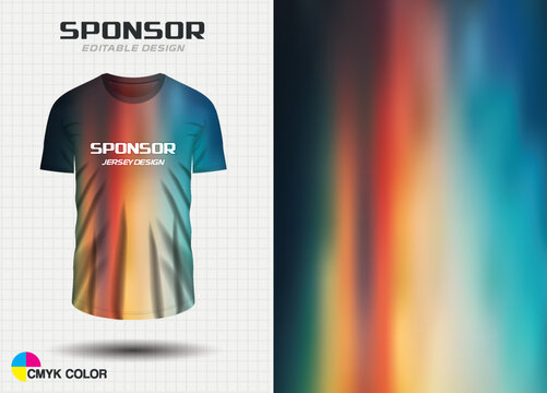 Abstract colorful gradient jersey tshirt design template