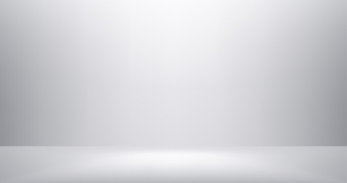 Modern grey studio background with gradient light effect for product presentation. Vector bg minimal design projects with clean abstract space