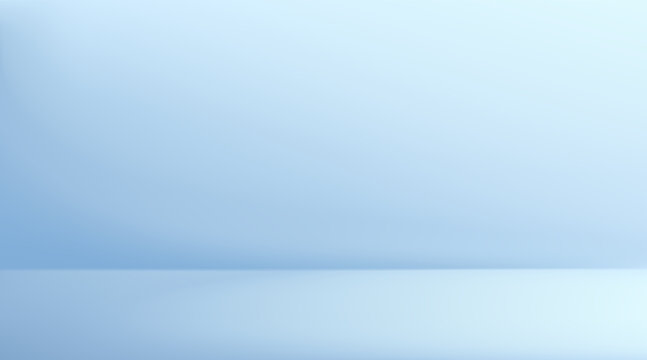 Abstract blue 3D studio backdrop featuring minimalist design. Vector illustration background for product photography with gradient wall and clean floor space for elegant brand presentations