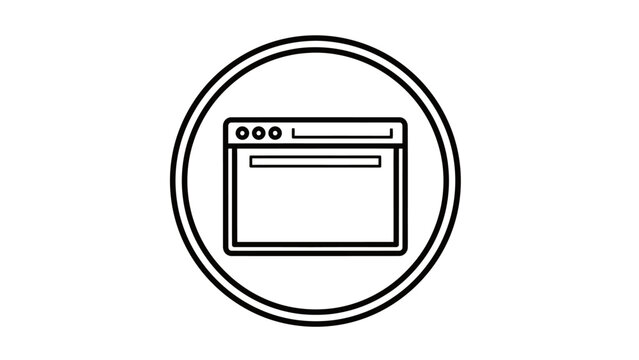 Minimalist icon of a browser window with tabs inside a circle