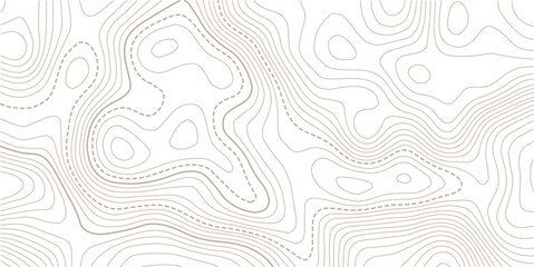 Fototapeta premium Topographic Contour Art in the Style of Classic Surveyor Maps with Rustic Linework, Organic Earth Tones, and a Strong Connection to Natural Geography.Contour maps. Topo contour paper design. 