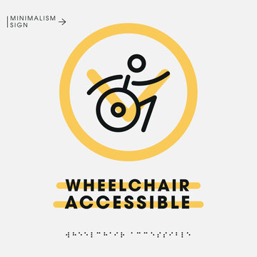 Wheelchair Accessible Sign Vector, Universal Disability Access Icon for Inclusive Design.