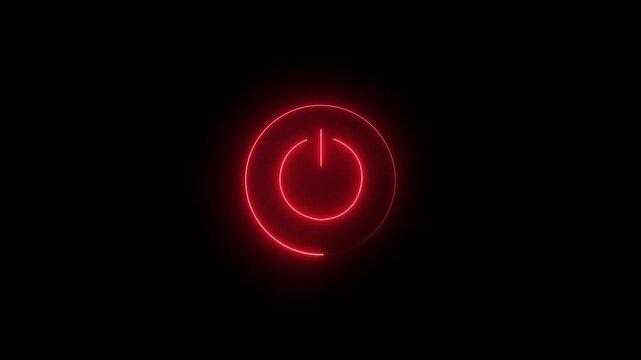 eon line glowing power button icon illustration. Motion graphics of power icon concept.4k motion video .