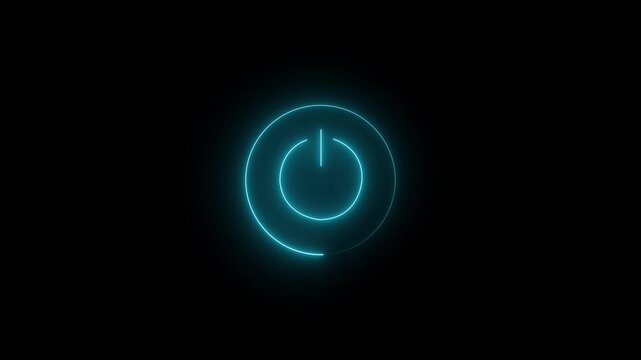 eon line glowing power button icon illustration. Motion graphics of power icon concept.4k motion video .