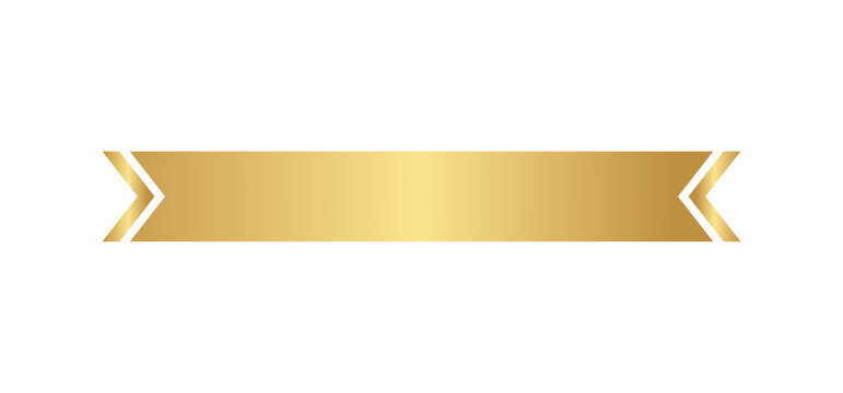 Luxury golden ribbon banner with chevron ends