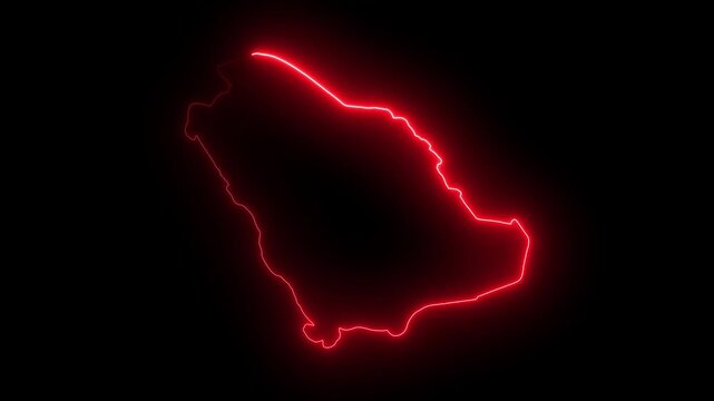 Animated Indian map icon with a glowing neon effect. neon glowing map silhouette. Animated map icon with a glowing neon effect. glow map illustration.
