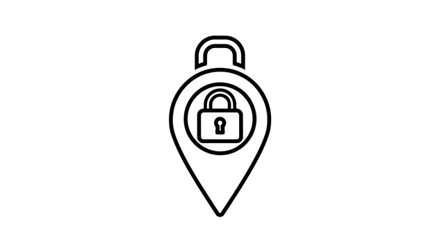 Location pin icon with a padlock inside, signifying secure or private location