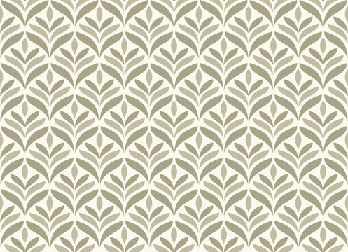 Art deco botanical seamless pattern. Stylized leaves vector background.