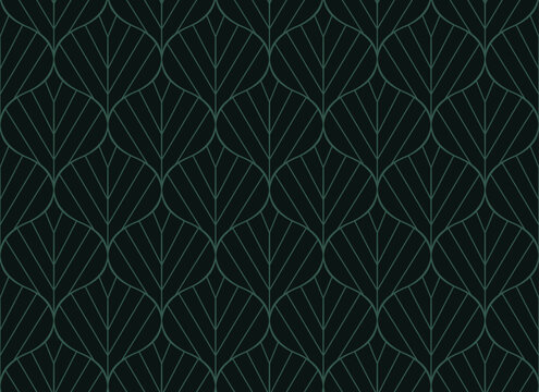 Vintage leaf seamless wallpaper. Retro art deco botanical print for fabric.