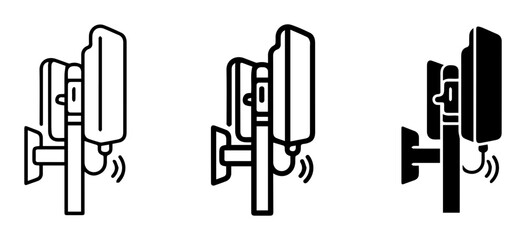 Obraz premium Cell Tower Icons, 5G Network Antennas, Wireless Communication Symbols, Signal Transmission Vector Graphics