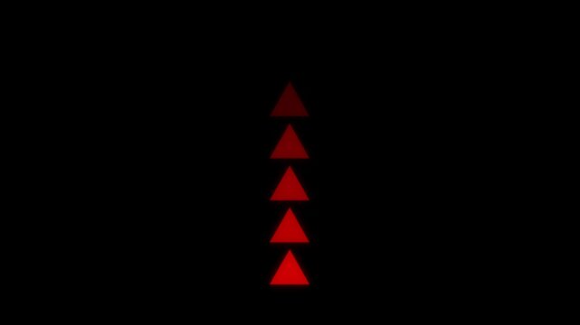 Up-directional arrow loop animation. Fast forward sign moving forward. Road sing arrow. Arrow loading icon animation on black background. 