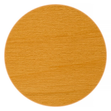 honey color wooden circle isolated on white background