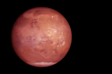 Mars, the red planet, shines against the dark void of space. Elements of this image furnished by NASA © Artsiom P