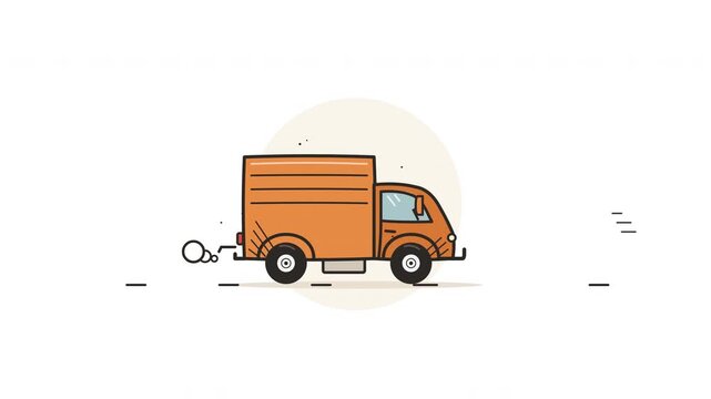 Cargo Truck Driving Hand Drawn Animation Seamless Loop Transportation Concept