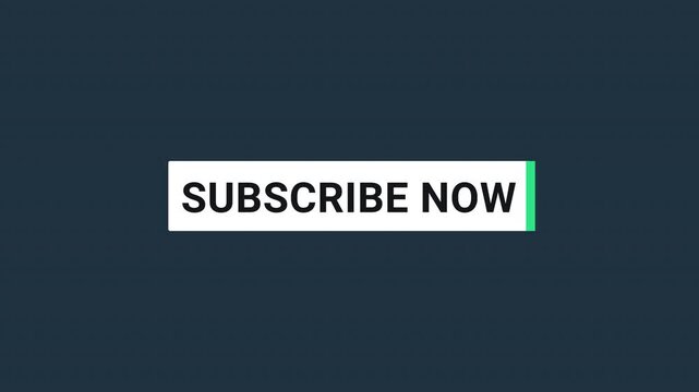 Animated subscribe now button with sliding text reveal effect for digital marketing and social media channel promotion.