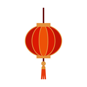 Traditional Red Chinese Lantern Vector Illustration