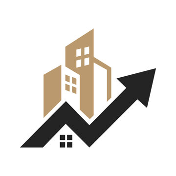 Real Estate Growth and Property Investment Vector Logo