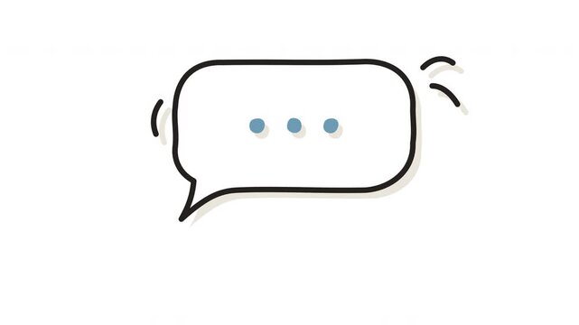 Chat Bubble Typing Indicator Hand Drawn Animation Seamless Loop Message Concept