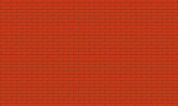 Red brick wall texture background. Abstract horizontal background of weathered industrial brickwork block. Architectural backdrop for design with vintage rough masonry pattern.