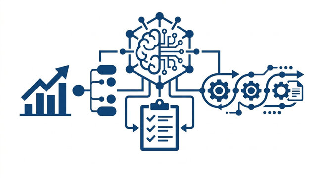 Artificial intelligence network processing data for business analytics and workflow automation.